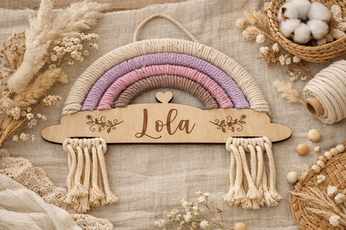 Arc-en-ciel en macramé personnalisé fait main