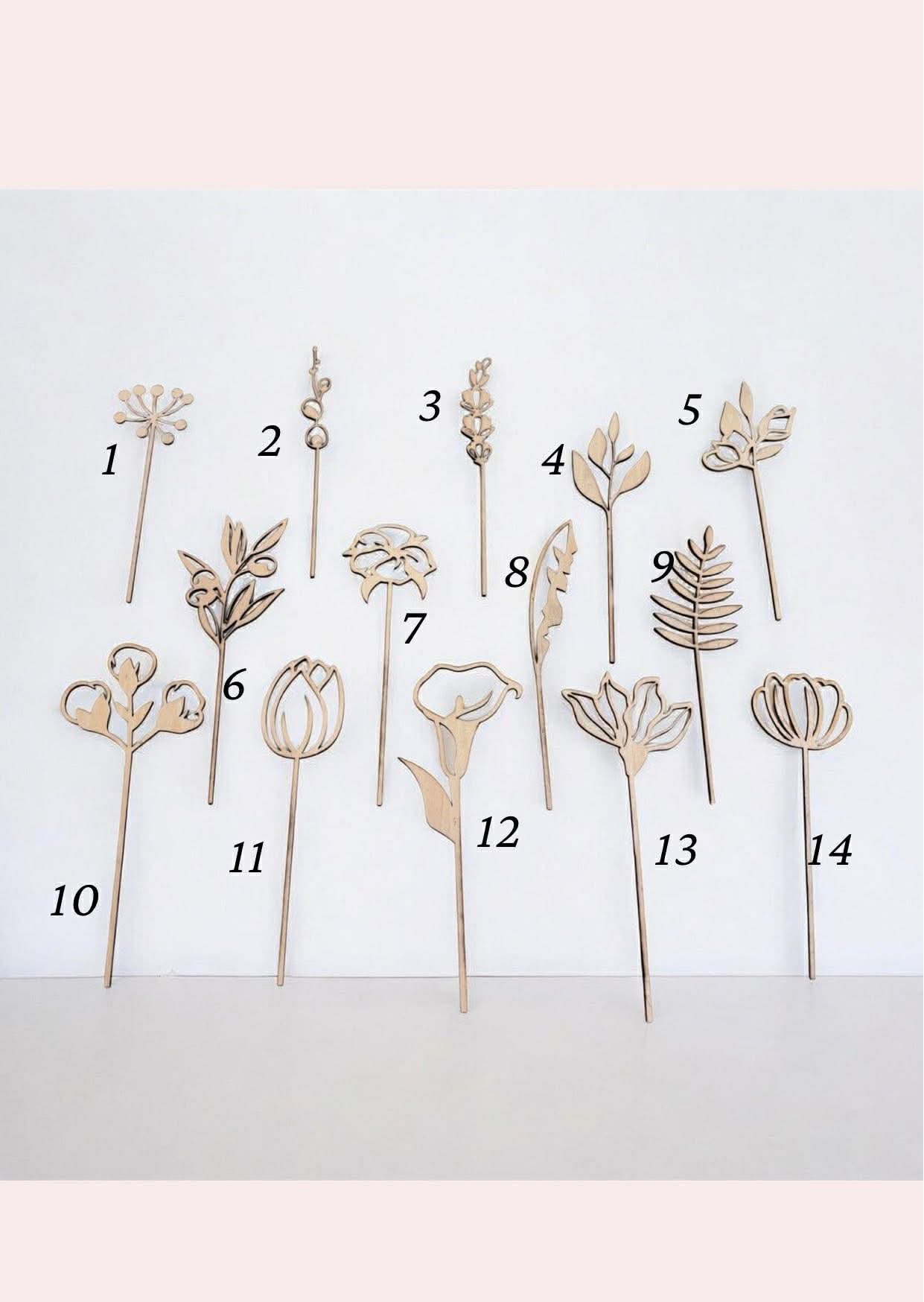 Fleur en bois découpée au laser – mise en situation