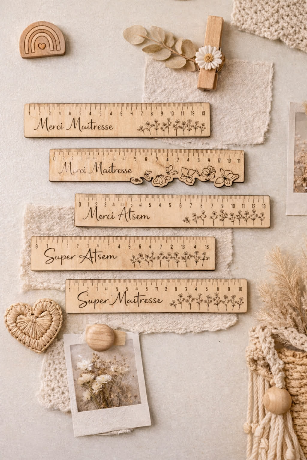 Détail des règles Maîtresse personnalisées en bois