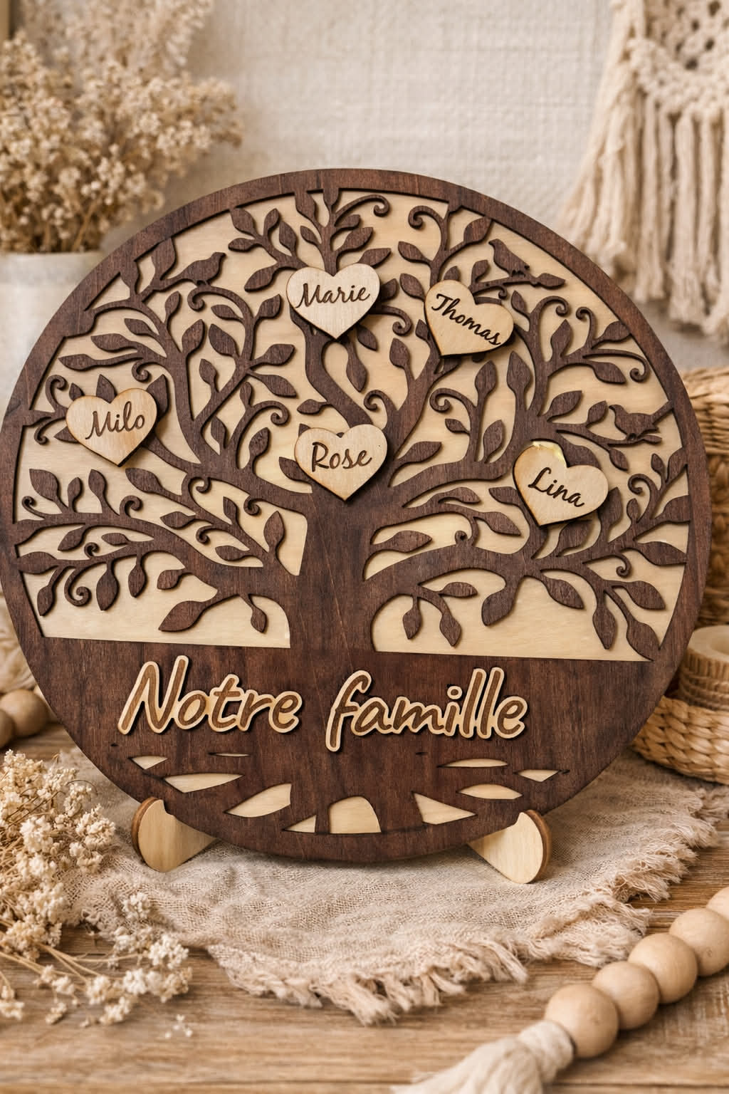 Arbre de vie personnalisé en bois découpé au laser